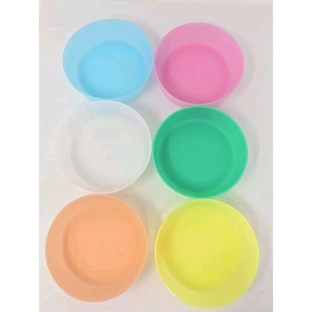 Vintage Tupperware 6 Little Wonders Bowls #1286 with Lids Multi Color 4